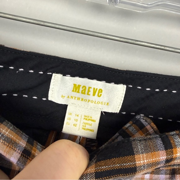 Anthropologie Maeve Plaid Flared Trouser Pants - Picture 6 of 7